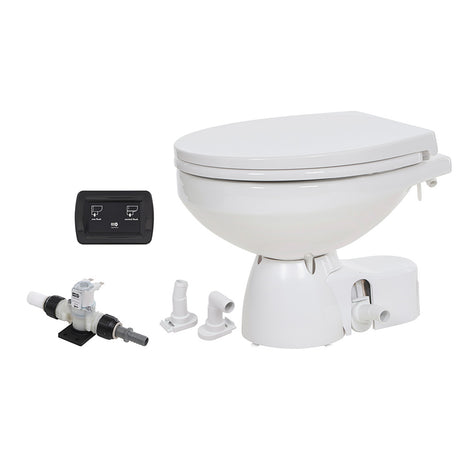 Jabsco Quiet Flush E2 Fresh Water Toilet Regular Bowl  12V  Soft Close Lid 380454192RSP