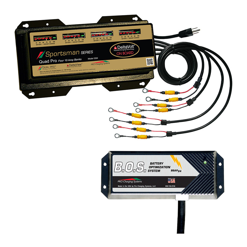 Dual Pro SS4 4 Bank Battery Charger w3 Bank BOS SS4BOS12V3