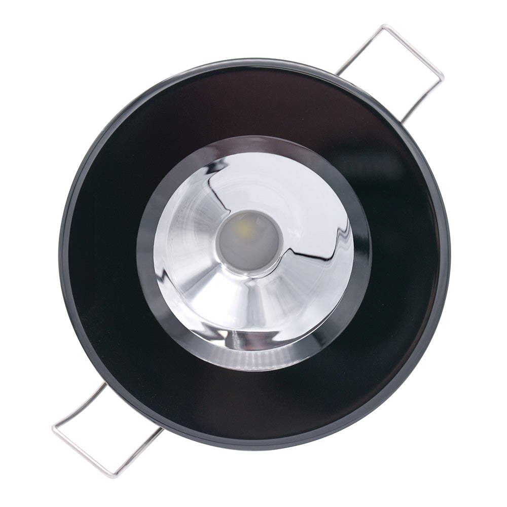 Lumitec Illusion Flush Mount LED Down Light White NonDimming Black Housing Chrome Reflector 117163