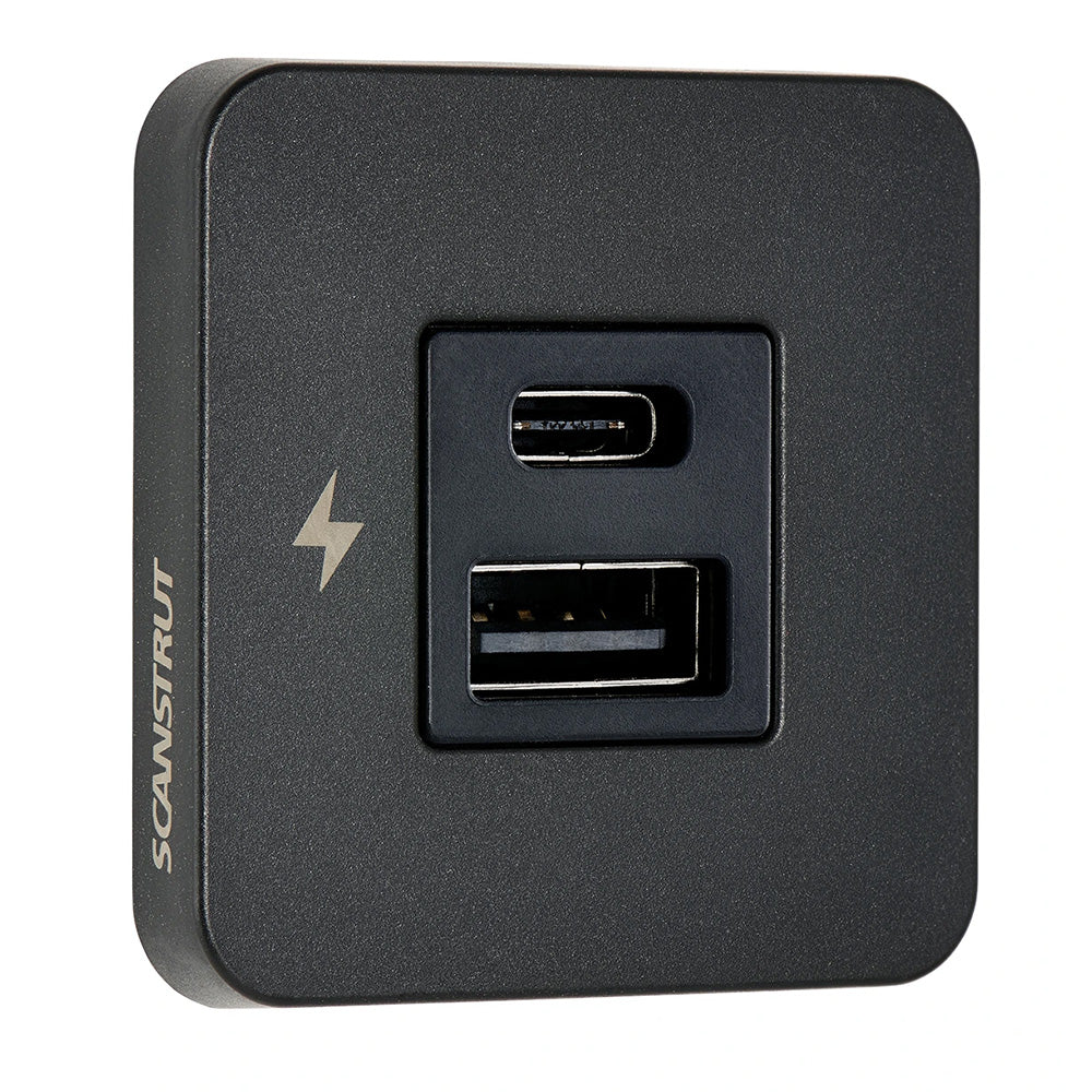 Scanstrut TILE USBAUSBC Interior Charging Socket 1224V Black Bezel SCTILE10