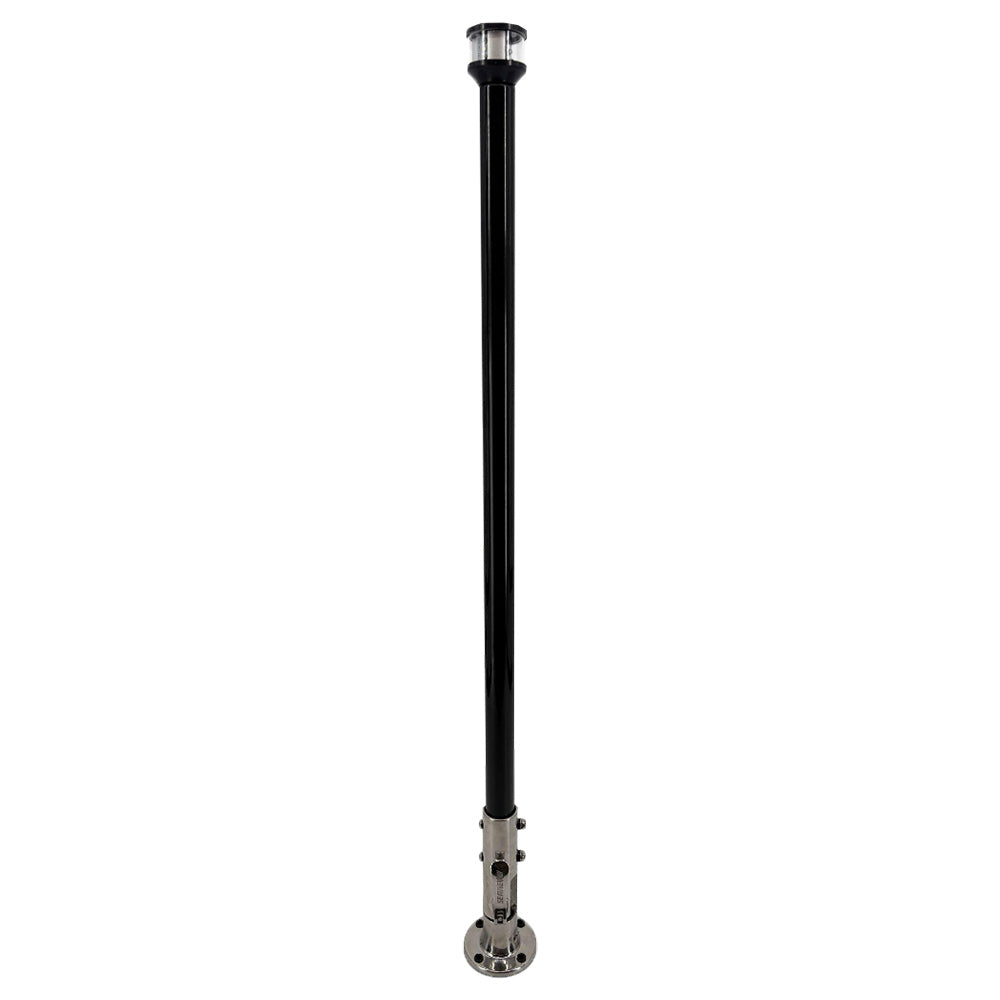 Seaview 36 Manually Folding Light Post w316 Stainless Steel Base LTBLED12C5 Navigation Light Black SVMHB136LEDSSB