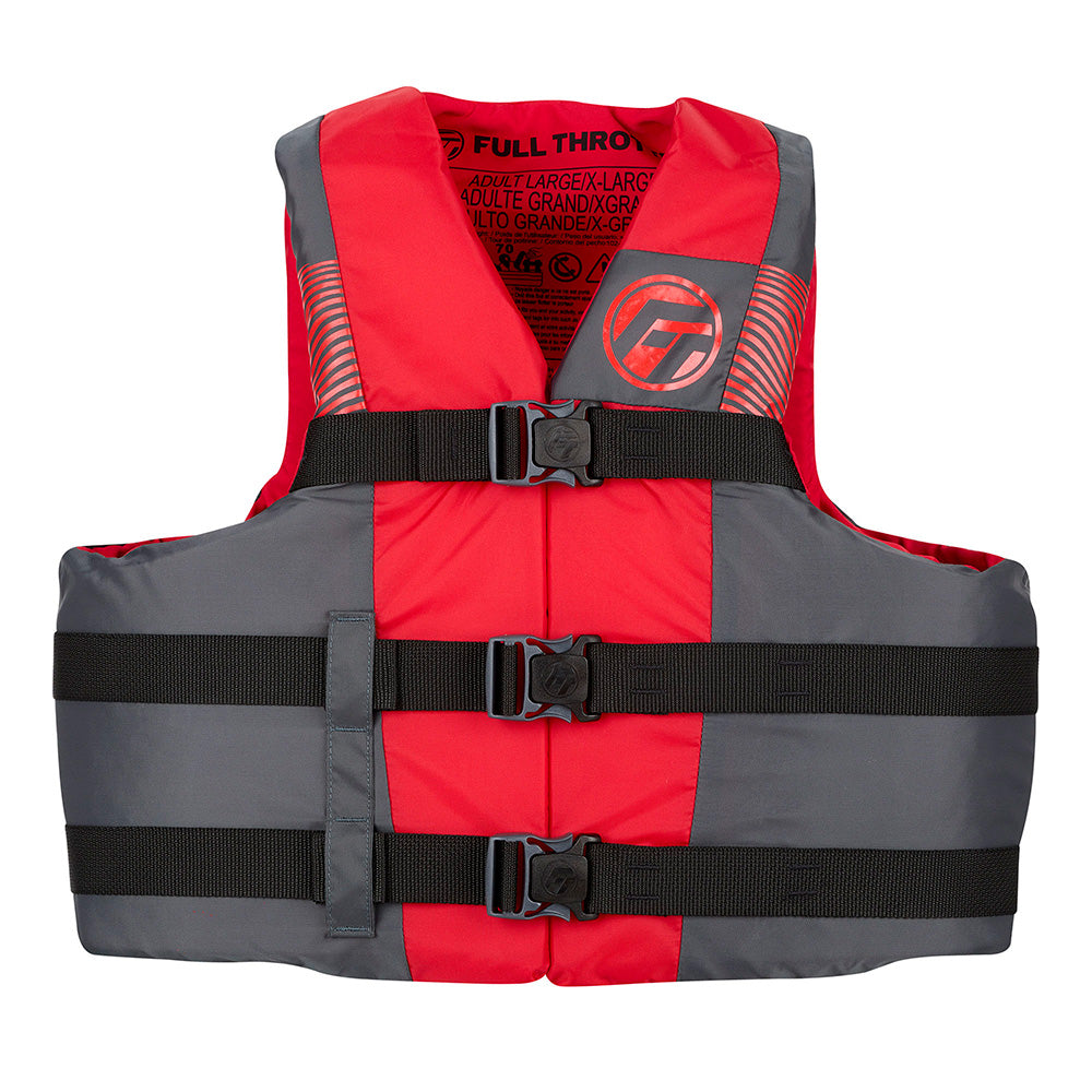 Full Throttle Adult Nylon Life Jacket 2X4X RedBlack 11220010008026
