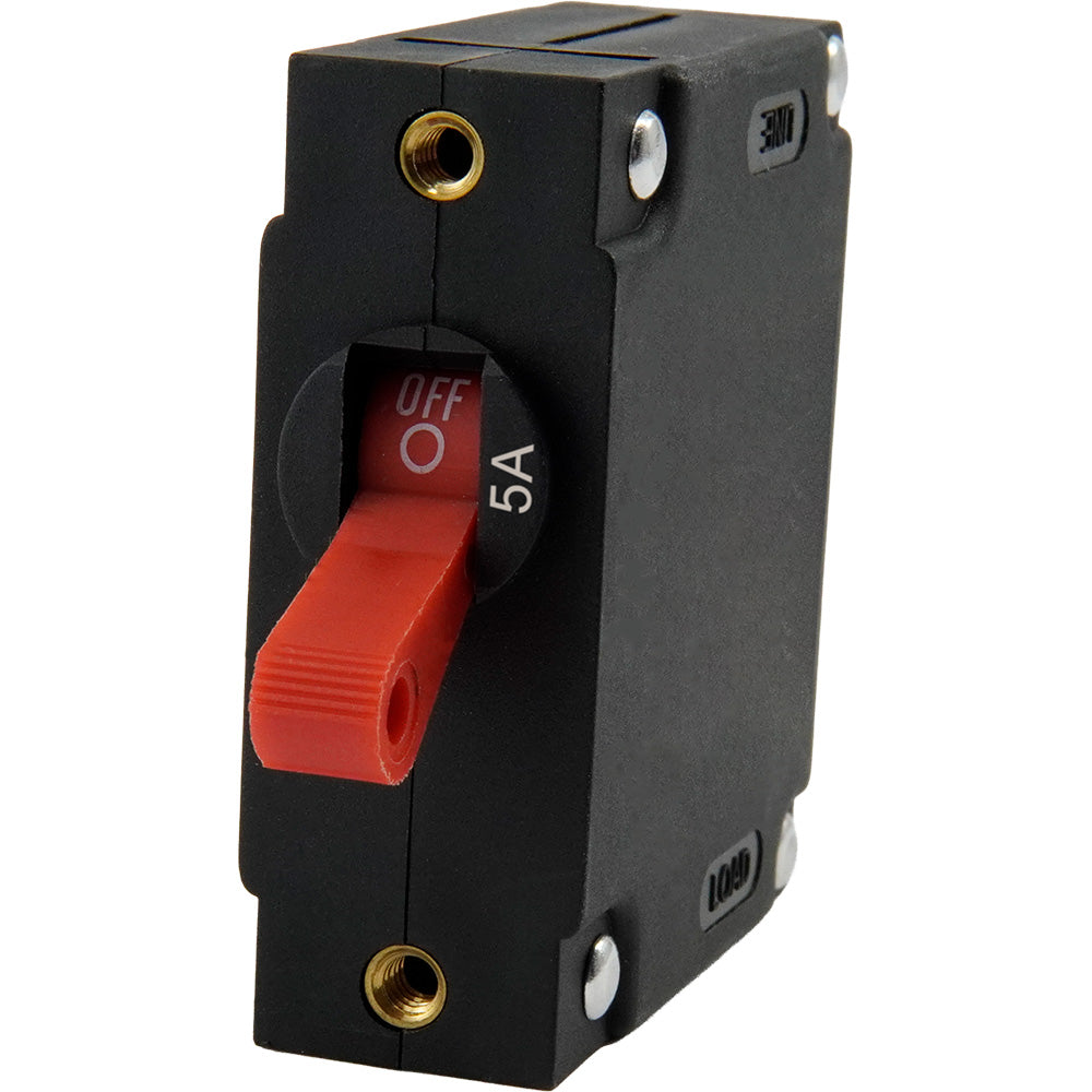 Egis A Series Red Toggle Panel Mount Circuit Breaker Single Pole 5A 322105