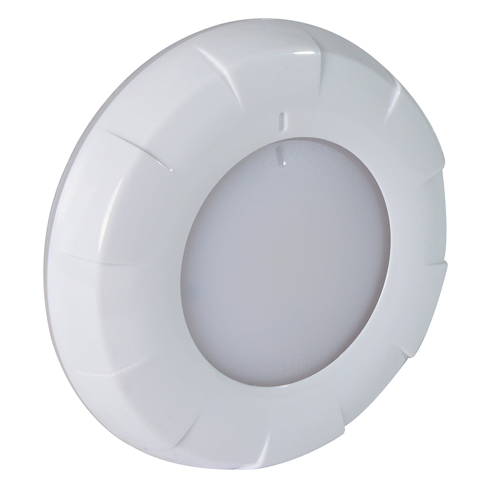 Lumitec Aurora LED Dome Light White Finish WhiteRed Dimming 101076
