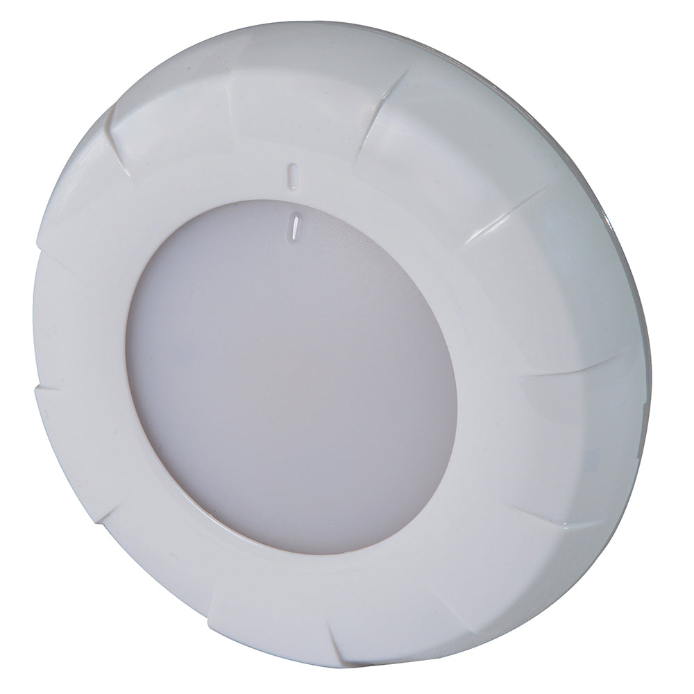 Lumitec Aurora LED Dome Light White Finish WhiteRed Dimming 101076