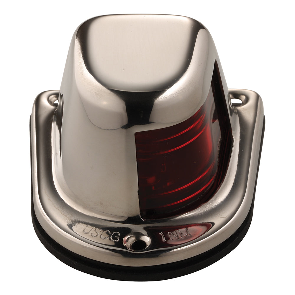 Attwood 1Mile Deck Mount Red Sidelight 12V Stainless Steel Housing 66319R7