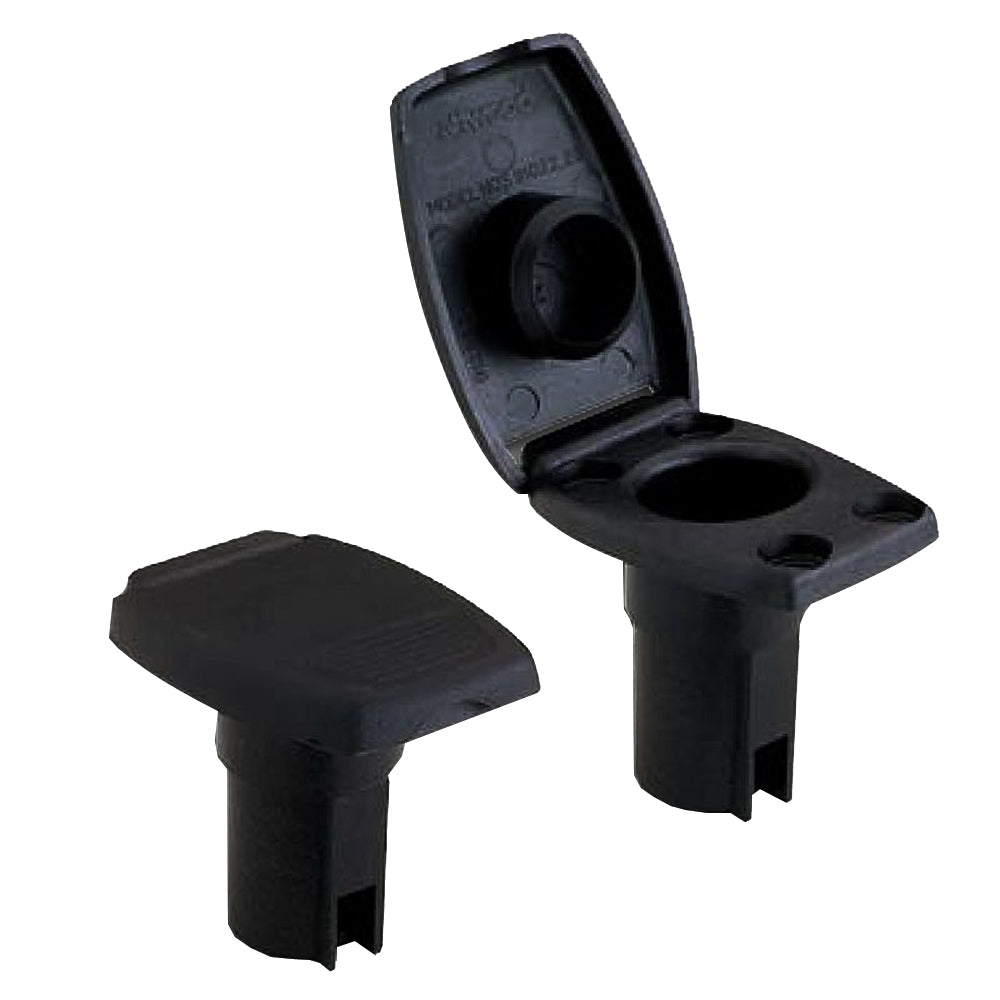 Attwood Oval 2Pin Base fAngled Pole Black 910227