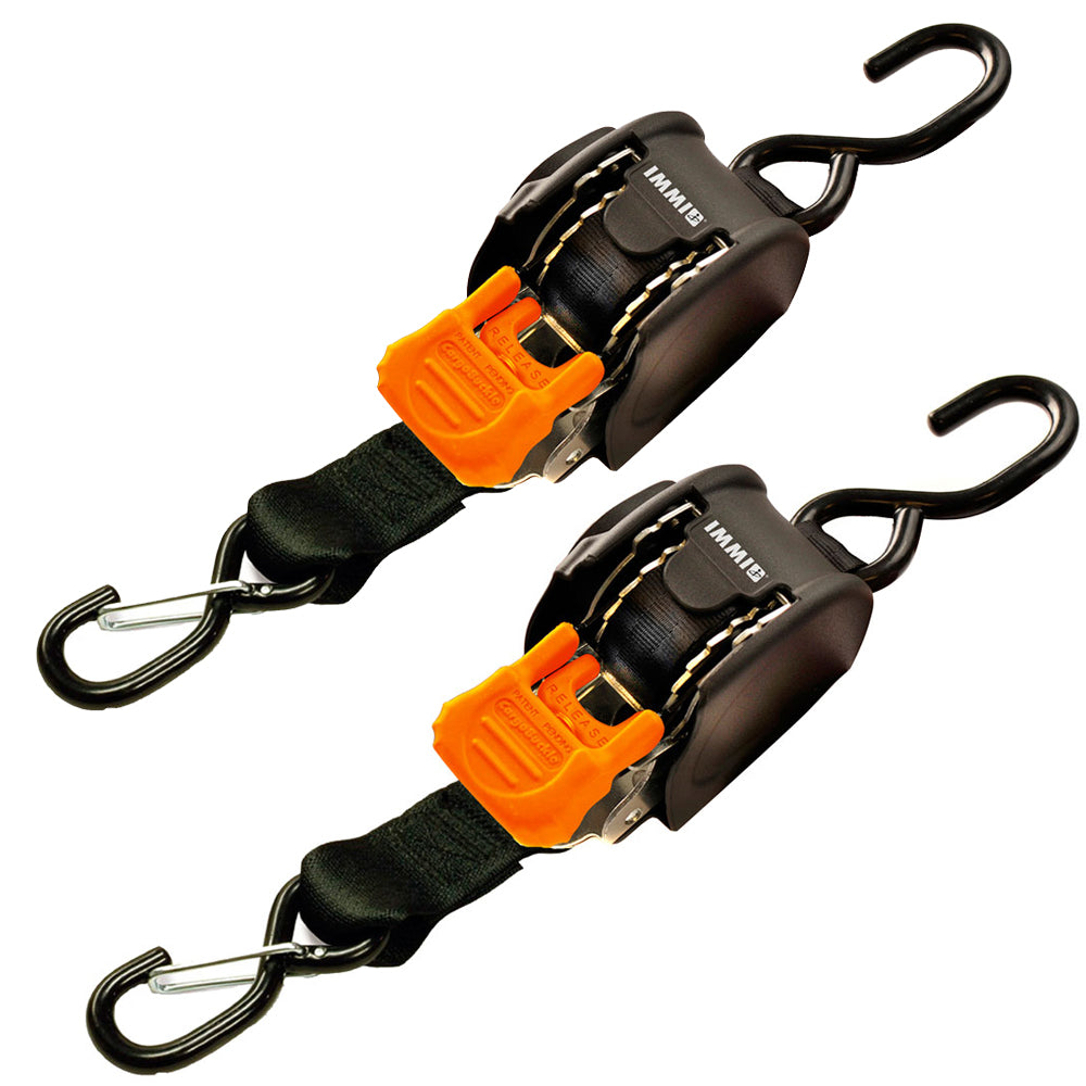 CargoBuckle Mini G3 Retractable TieDown w Dual SHooks 1 x 72 Pair F111640