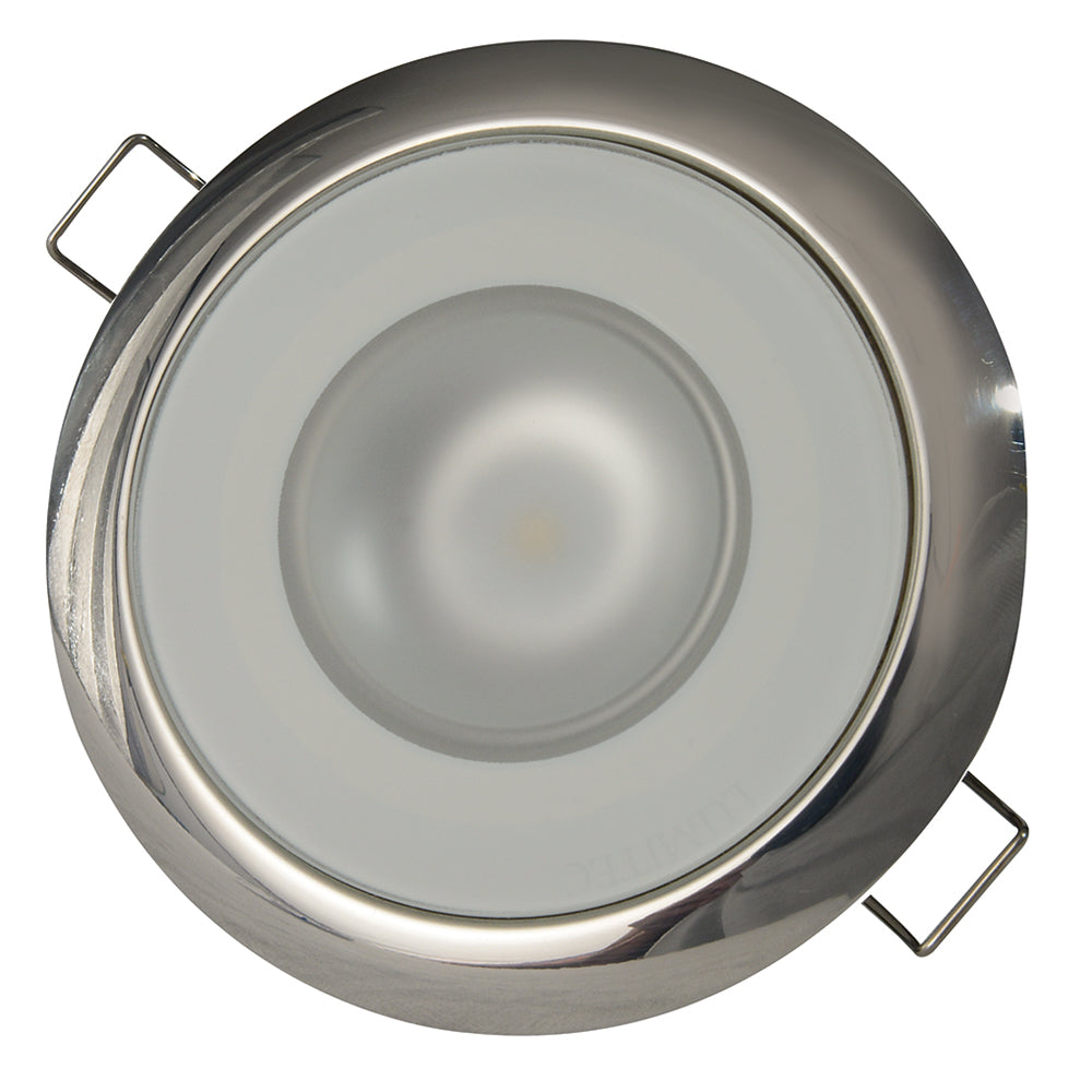 Lumitec Mirage Flush Mount Down Light Glass FinishPolished SS Bezel White NonDimming 113113