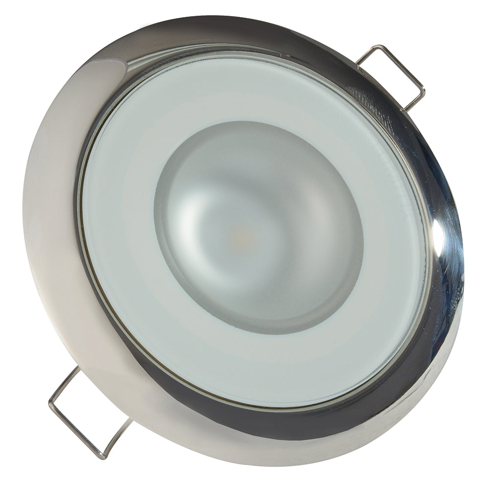 Lumitec Mirage Flush Mount Down Light Glass FinishPolished SS Bezel White NonDimming 113113