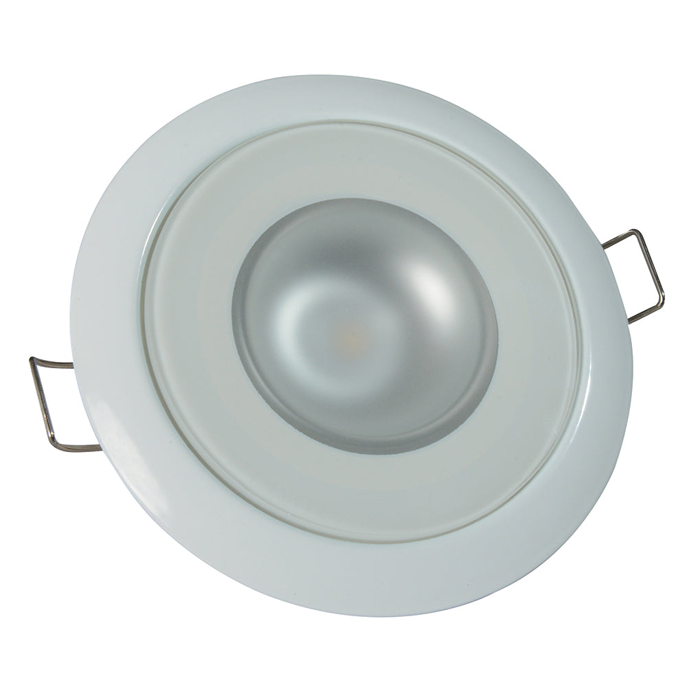 Lumitec Mirage Flush Mount Down Light Glass FinishWhite Bezel 4Color WhiteRedBluePurple NonDimming 113120