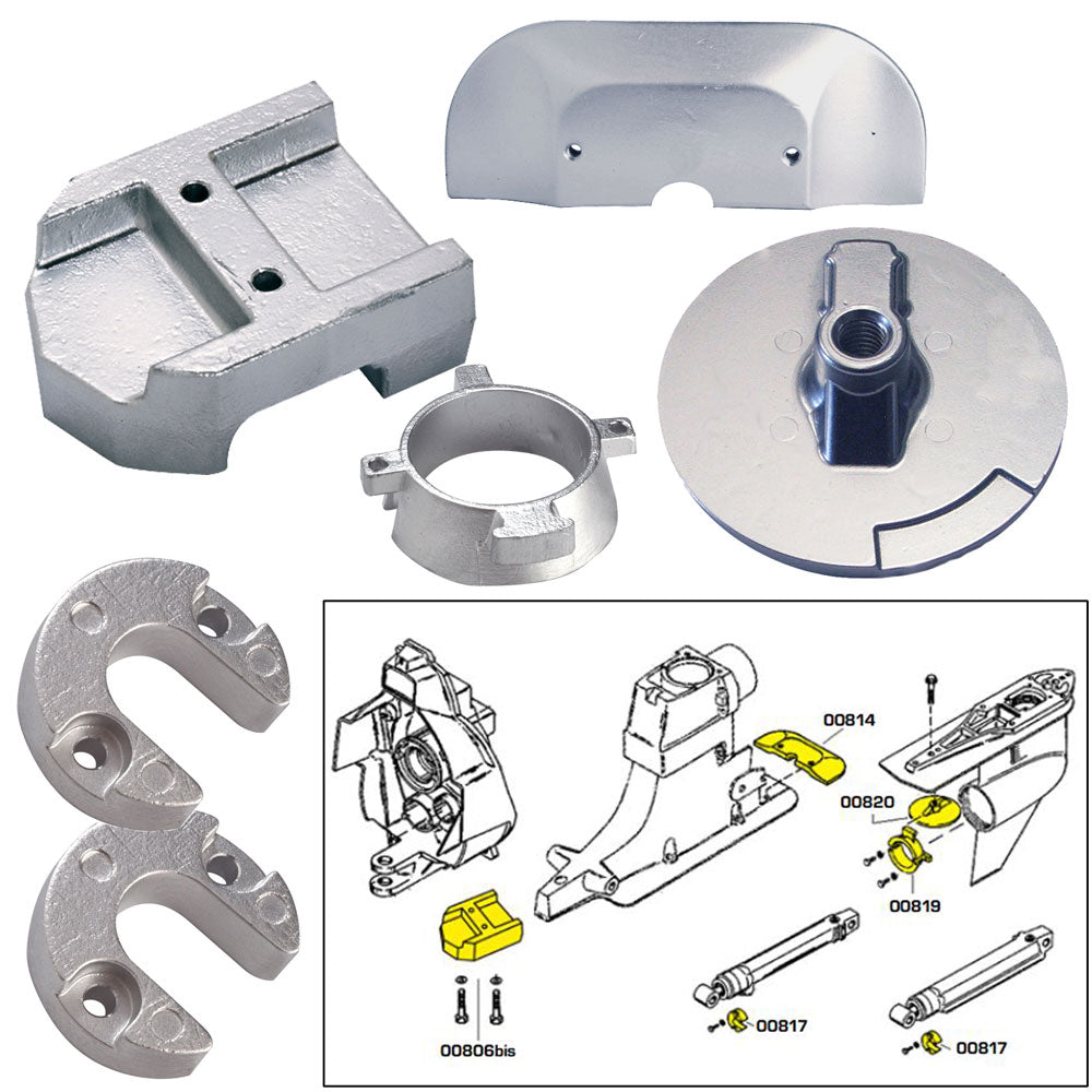 Tecnoseal Anode Kit wHardware Mercury Alpha 1 Gen 2 Aluminum 20801AL