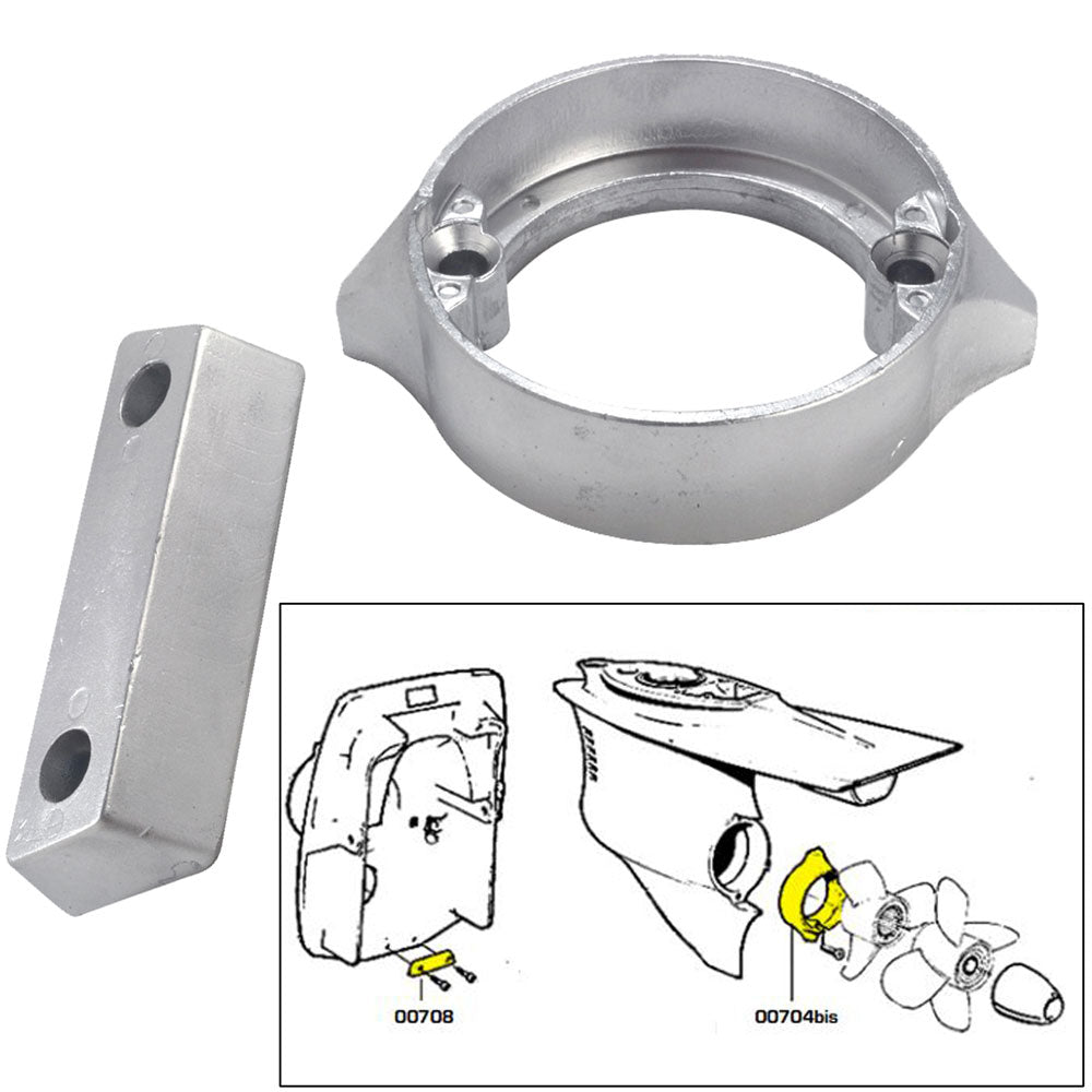 Tecnoseal Anode Kit wHardware Volvo DuoProp 290 Zinc 20706