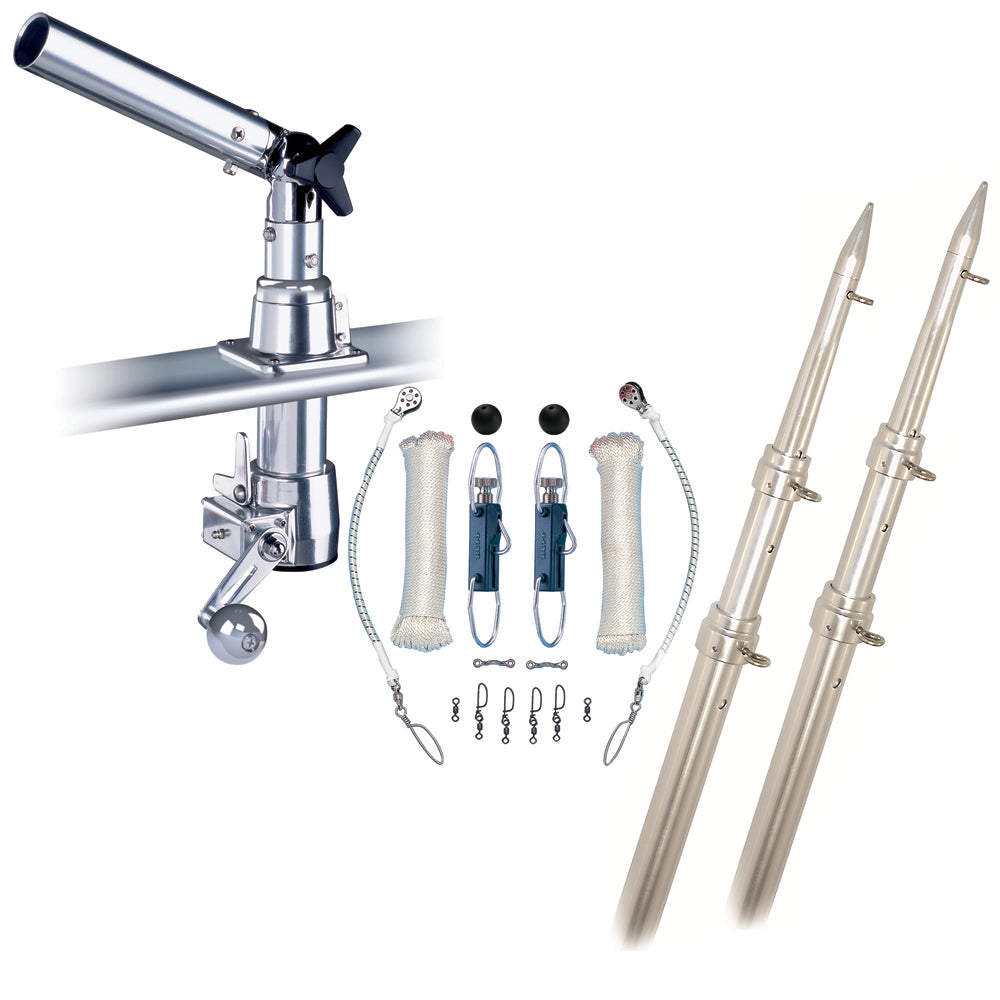 Rupp Z30 Top Gun Outrigger Kit w15 Telescoping Poles Complete Single Line Rigging Kit wKlickers Release Clips