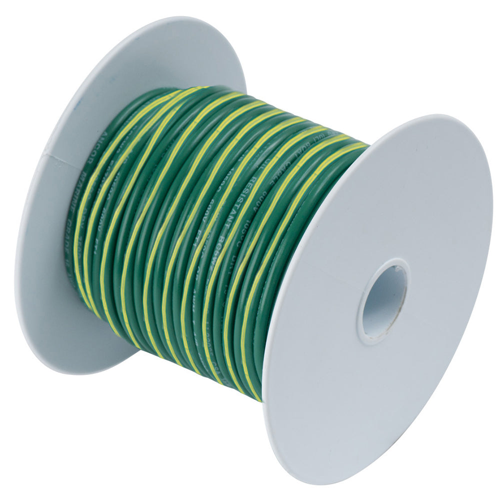 Ancor Green wYellow Stripe 10 AWG Tinned Copper Wire 25 109302