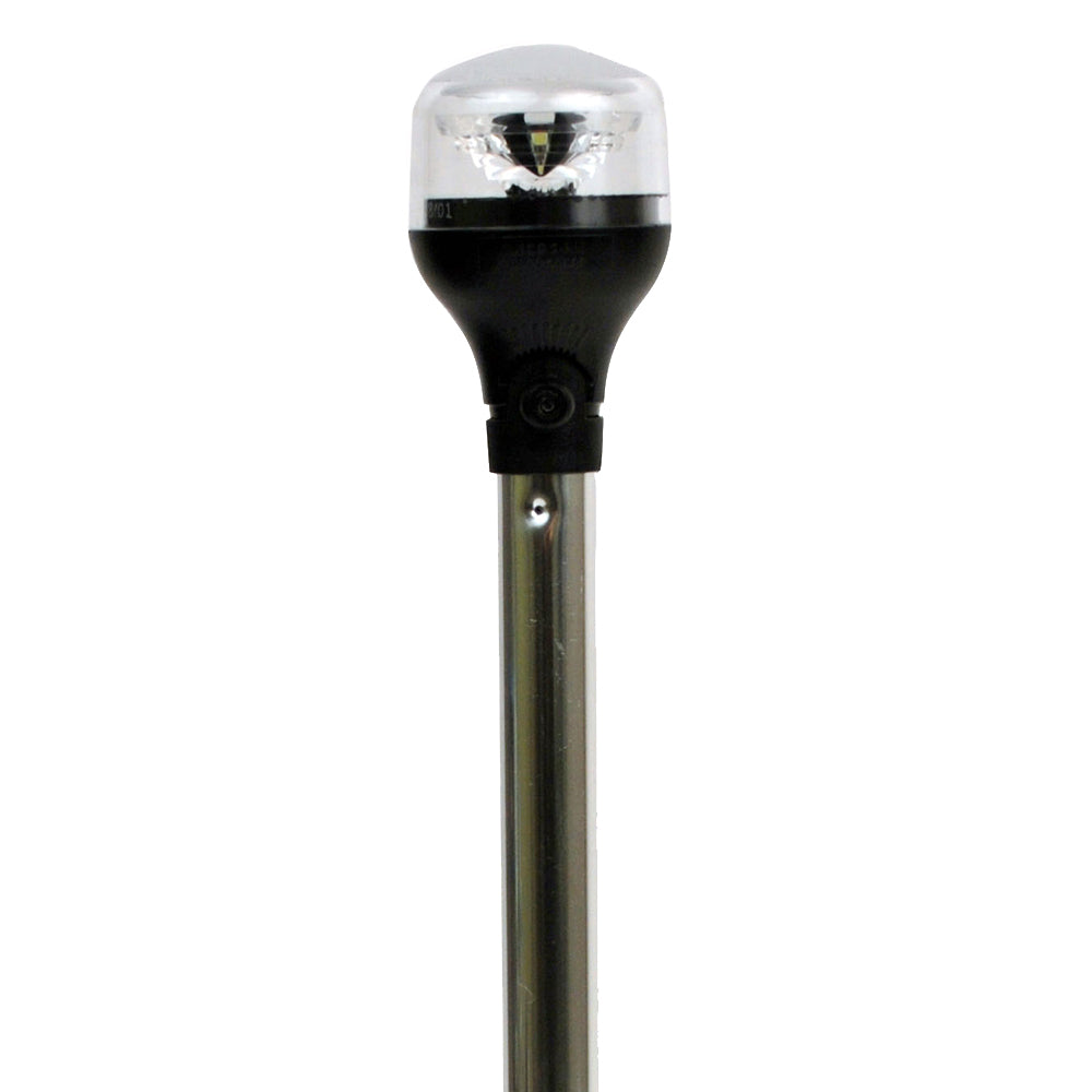 Attwood LightArmor PlugIn AllAround Light 20 Aluminum Pole Black Horizontal Composite Base wAdapter 5550PA207
