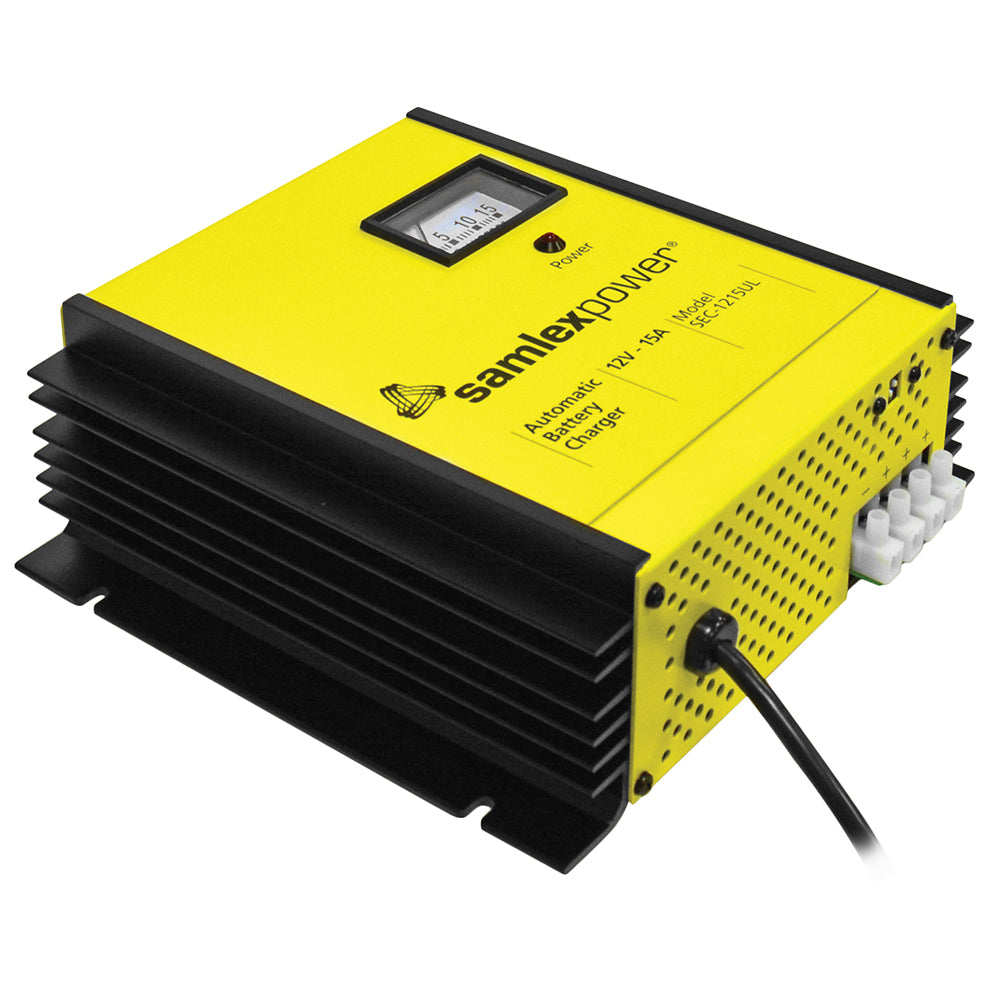 Samlex 15A Battery Charger 12V 3Bank 3Stage wDip Switch Lugs SEC1215UL
