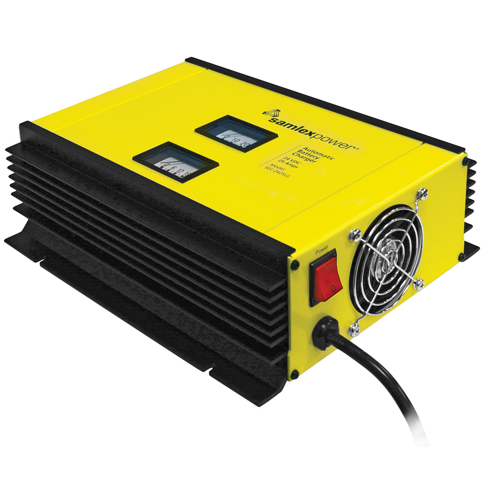 Samlex 25A Battery Charger 24V 2Bank 3Stage wDip Switch Lugs Includes Temp Sensor SEC2425UL