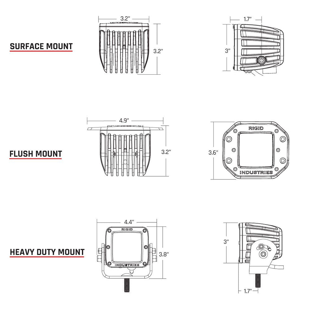 RIGID Industries DSeries PRO HybridFlood LED Pair White 602113