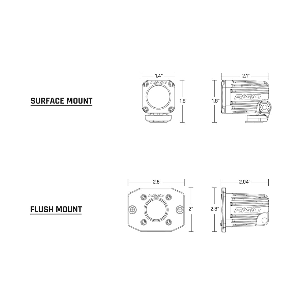RIGID Industries Ignite Flush Mount Flood Black 20641
