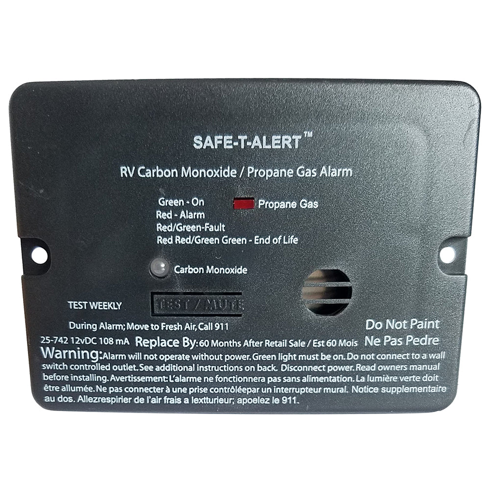 SafeTAlert Combo Carbon Monoxide Propane Alarm Flush Mount Mini Black 25742BL