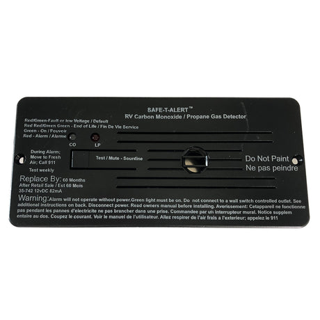 SafeTAlert Combo Carbon Monoxide Propane Alarms Flush Mount  Black 35742BL