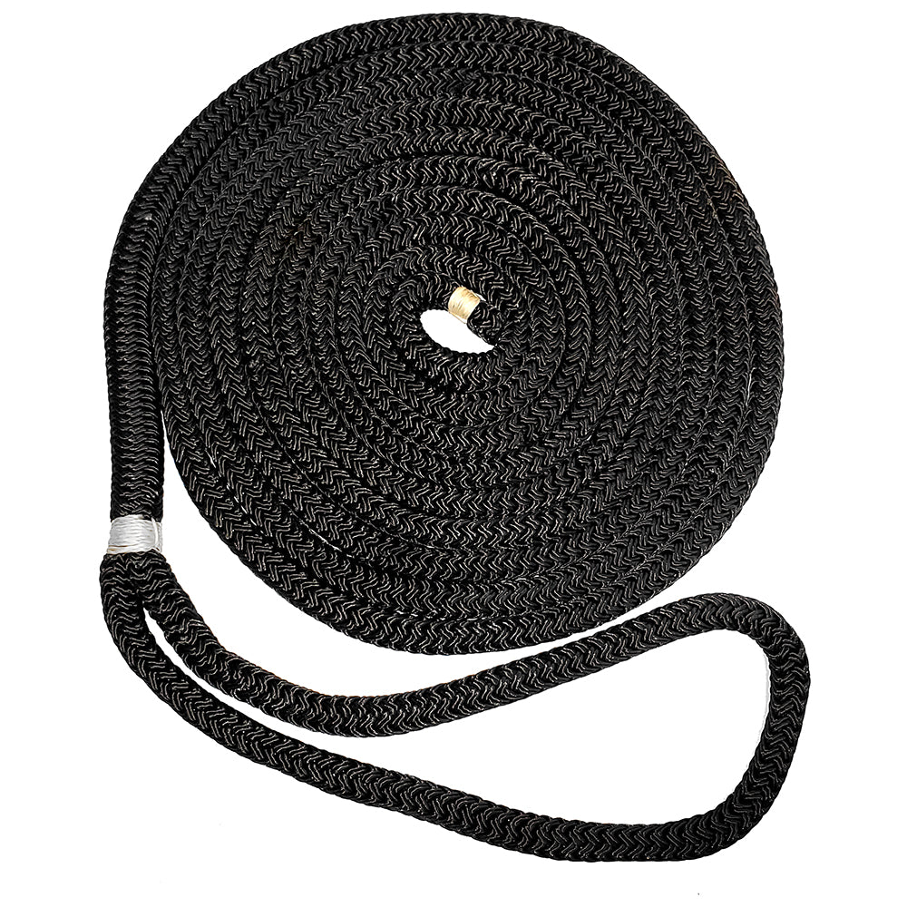 New England Ropes 58 Double Braid Dock Line Black 25 C50542000025