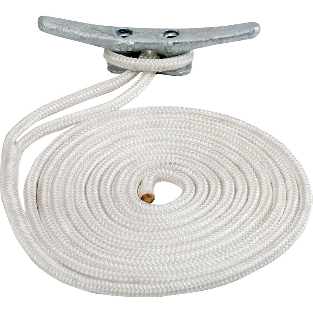 SeaDog Double Braided Nylon Dock Line 12 x 10 White 302112010WH1