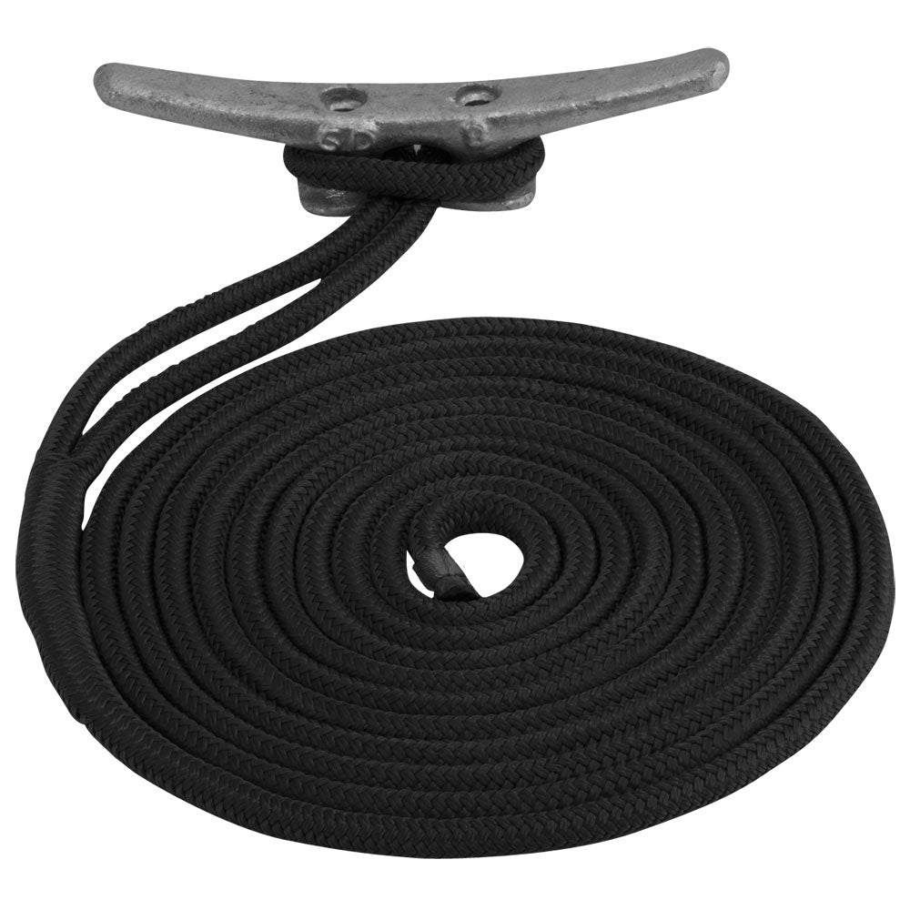 SeaDog Double Braided Nylon Dock Line 12 x 15 Black 302112015BK1