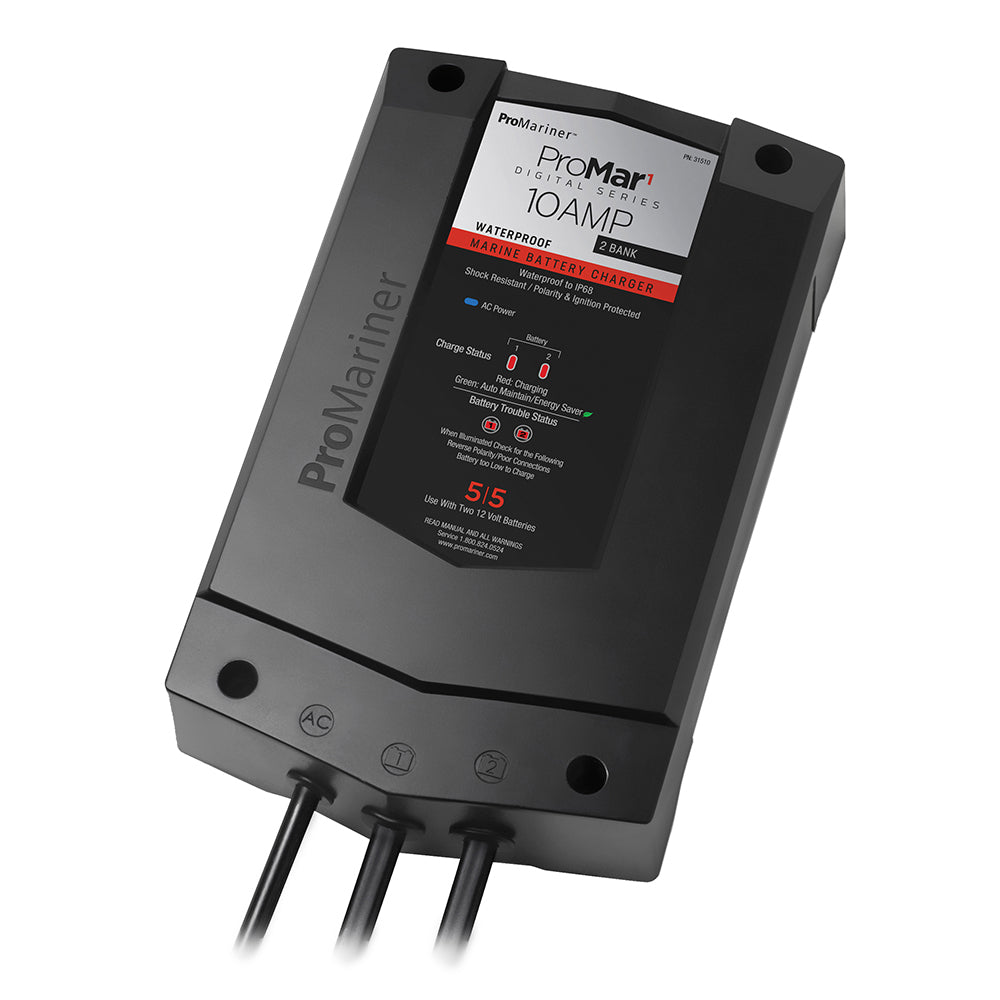 ProMariner ProMar1 DS Digital 10 Amp 2 Bank Charger 31510