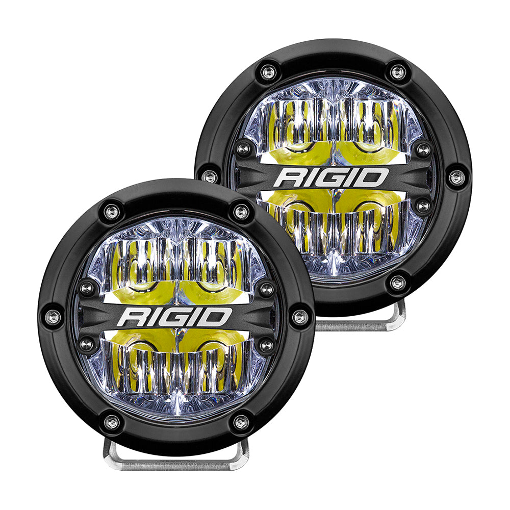 RIGID Industries 360Series 4 LED OffRoad Fog Light Drive Beam wWhite Backlight Black Housing 36117