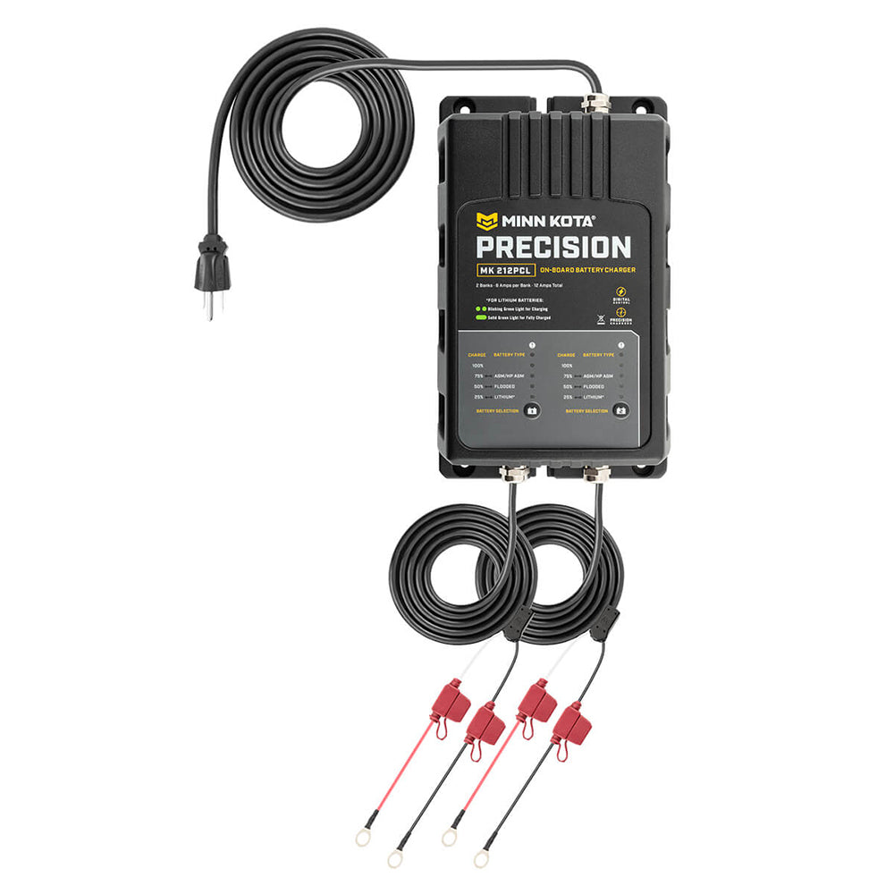 Minn Kota OnBoard Precision Charger MK212 PCL 2 Bank x 6 AMP LI Optimized Charger 1832121