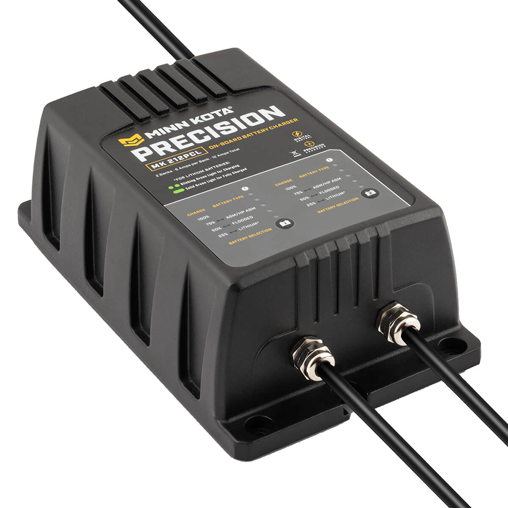 Minn Kota OnBoard Precision Charger MK212 PCL 2 Bank x 6 AMP LI Optimized Charger 1832121