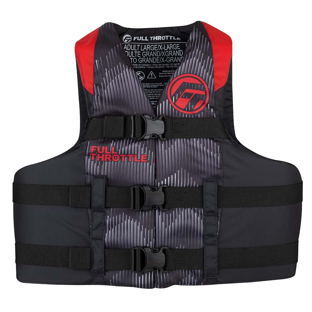 Full Throttle Adult Nylon Life Jacket LXL RedBlack 11220010005022