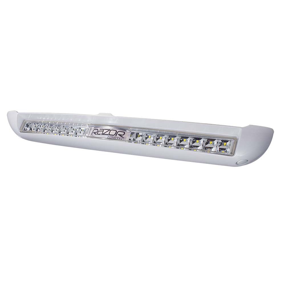Lumitec Razor Light Bar Flood White Housing wInverted Logo Flush Mount 101590