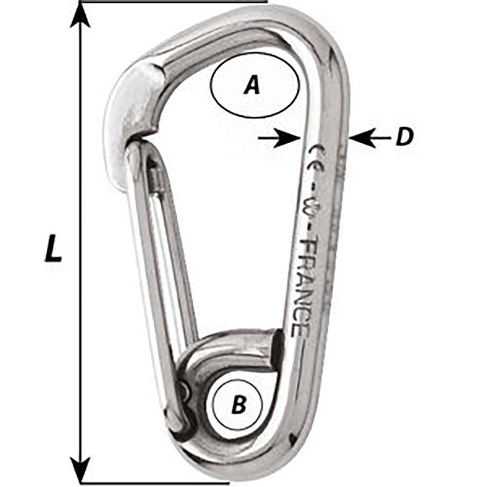 Wichard Asymmetric Carbine Hook Length 100mm 1332 02326