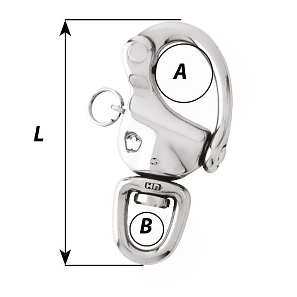 Wichard 234 Snap Shackle wSwivel Eye 80mm 02473