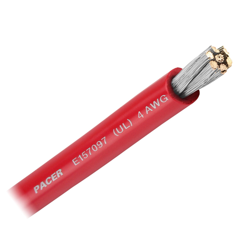 Pacer Red 4 AWG Battery Cable Sold By The Foot WUL4RDFT
