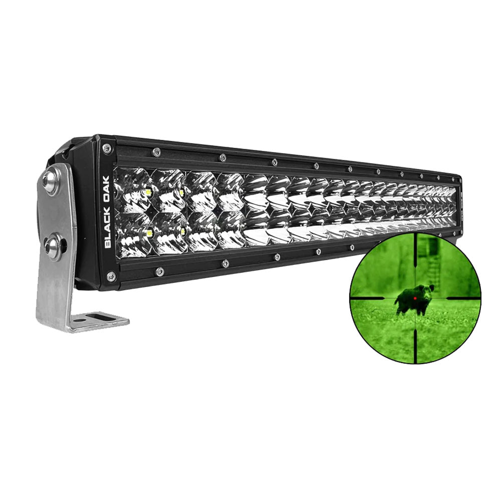 Black Oak Pro Series 30 Double Row Combo Infrared 20 850nm LED Light Bar Black Housing 20IR850