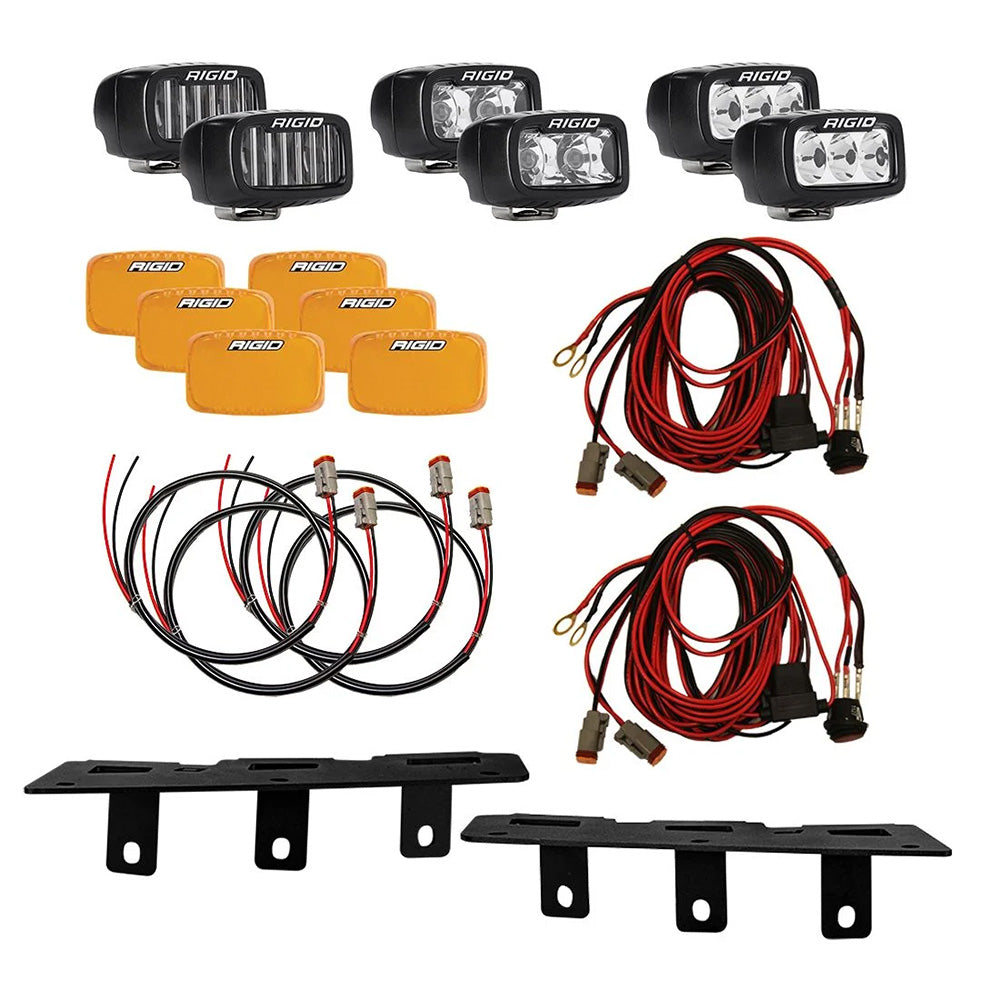 RIGID Industries 2021 Bronco MOD Bumper Triple SRM Fog Light Kit 46731