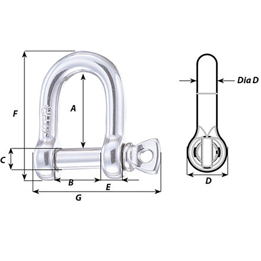 Wichard HR D Shackle 14mm Diameter 3564 11207