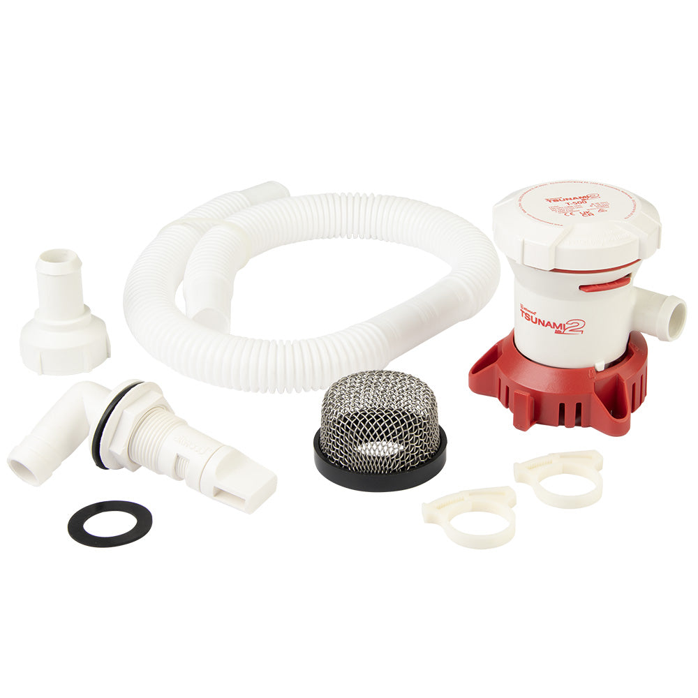 Attwood Tsunami MK2 T500 Manual Bilge Pump wInstallation Kit 500 GPH 12V 56147