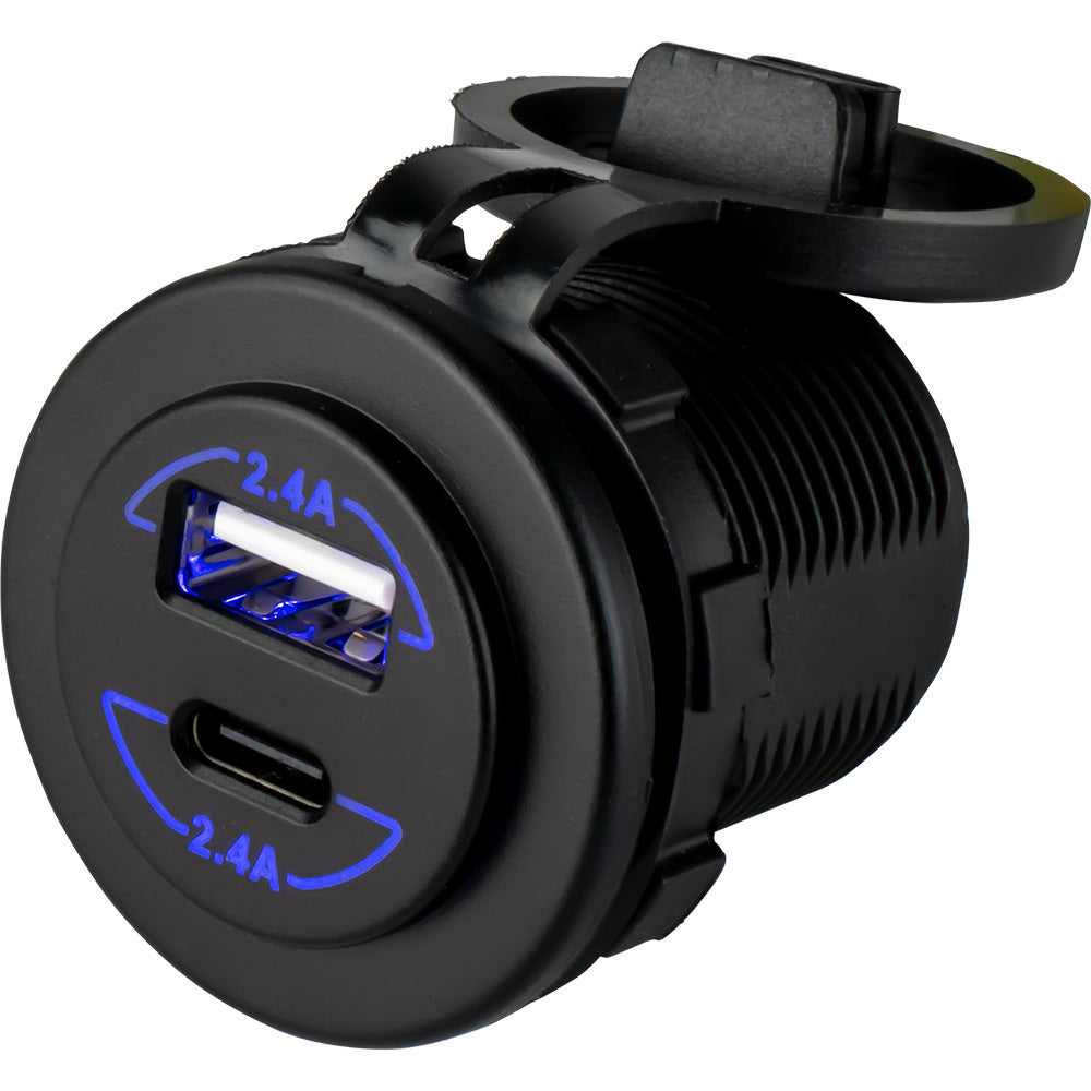 SeaDog Round Dual USB USBC Power Socket 4265161