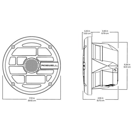 Roswell R Series 65 Marine Speakers  Anthracite Grille  60W RMS  120W Peak Power C9201902