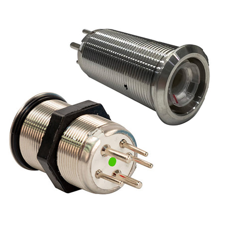 Bluewater 22mm Inrush Push Button Switch Momentary  BlueRed LED  Switch Body Only 90592113