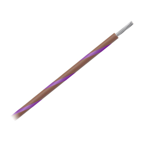Pacer 14 AWG Gauge Striped Marine Wire 500 Spool  Brown wViolet Stripe WUL14BR7500