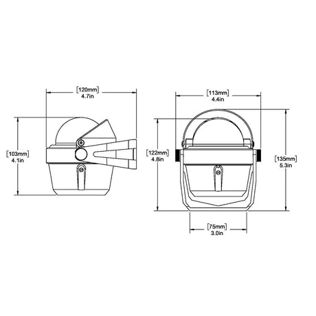 Ritchie B51 Explorer Compass  Bracket Mount  Black B51