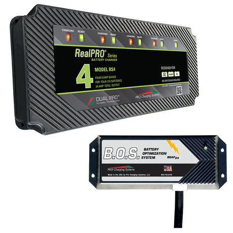Dual Pro RS4 4 Bank Battery Charger w3 Bank BOS RS4BOS12V3