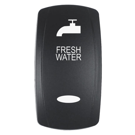 Pacer Actuator  FRESH WATER fV Series Contura Switches  Black  Laser Etched TopBottom Light EV2LEFRSH
