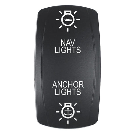 Pacer Actuator  NAVANC fV Series Contura Switches  Black  Laser Etched TopBottom Light EV2LENAVANC
